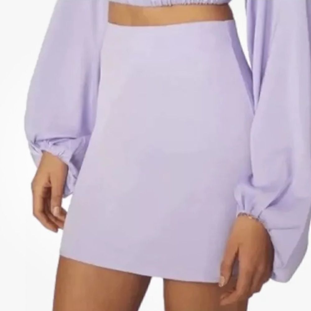 We Wore What NWT Satin Charmeuse Heather Purple Mini Skirt Size Small